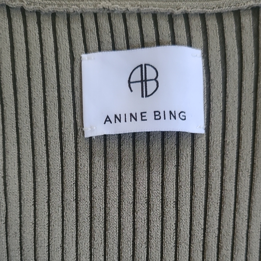 Anine Bing Olive Ribbed Knit - Picture 2 of 9